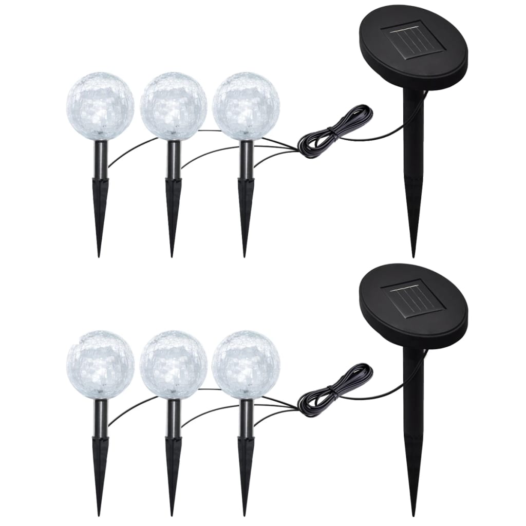 NNEVL Garden Lights 6 pcs LED with Spike Anchors & Solar Panels-0