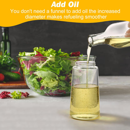 NNEDSZ 600ml 2 in 1 Glass Oil Sprayer Dispenser Kitchen Sprayz Cooking Baking Oil Bottle BBQ SpWhite